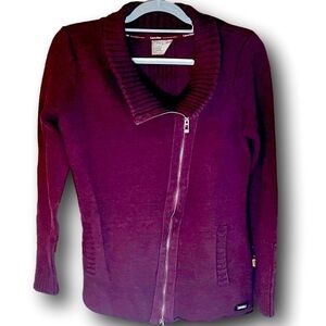 🇺🇸 Calvin Klein Performance sweater burgundy off center zip